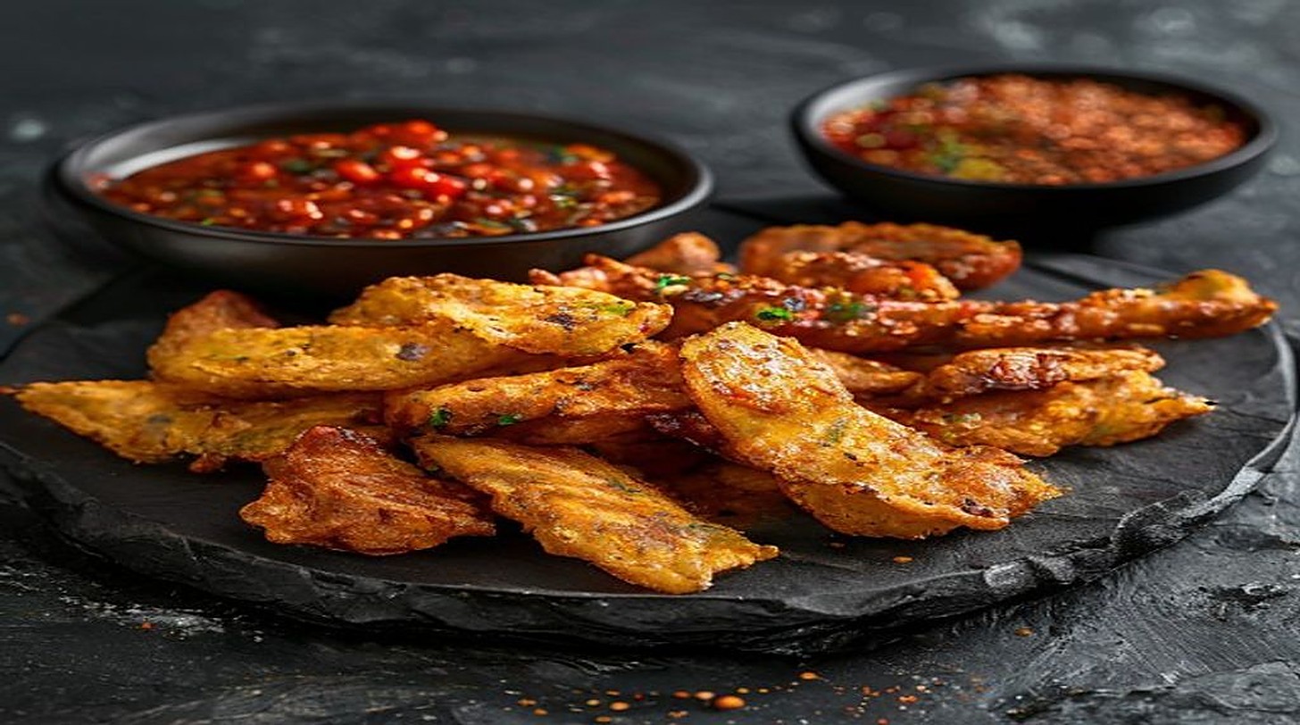 Fried Yam & Chicken Wings